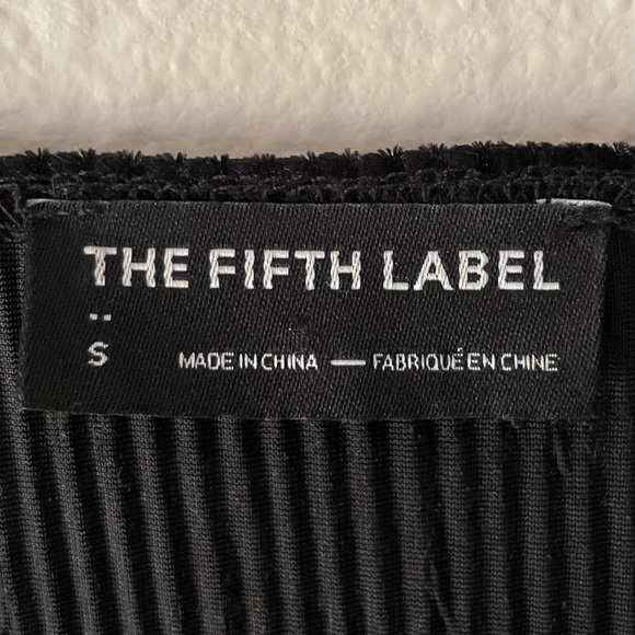 The Fifth Label Velvet Long Sleeve Top Women’s S Black Ribbed Bell Sleeves Wrap - Picture 2 of 9